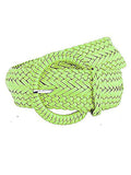 Women's Fashion Web Woven Braid Faux Leather Metallic Wide Belt