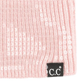 C.C Sequin Headwrap for Women - Stretchable Soft Warm Knit Winter Headband Ear Warmer (Hot Pink)