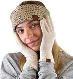 C.C Winter Warm Eco-Friendly Knit Chenille Touchscreen Texting Gloves