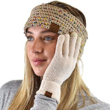 C.C Winter Warm Eco-Friendly Knit Chenille Touchscreen Texting Gloves