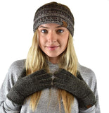 C.C Winter Warm Eco-Friendly Knit Chenille Touchscreen Texting Gloves