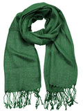 NYFASHION101 Women's Sheer Metallic Braided Tassel Ends Scarf Shawl Wrap