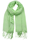 NYFASHION101 Women's Sheer Metallic Braided Tassel Ends Scarf Shawl Wrap