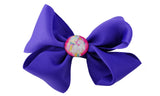 NYFASHION101 Toddlers' Girls' Unicorn Button Grosgrain Ribbon Bow Alligator Clip