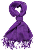 NYFASHION101 Women's Sheer Metallic Braided Tassel Ends Scarf Shawl Wrap