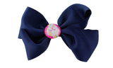 NYFASHION101 Toddlers' Girls' Unicorn Button Grosgrain Ribbon Bow Alligator Clip