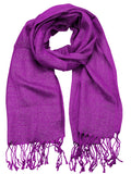 NYFASHION101 Women's Sheer Metallic Braided Tassel Ends Scarf Shawl Wrap