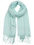 NYFASHION101 Women's Sheer Metallic Braided Tassel Ends Scarf Shawl Wrap