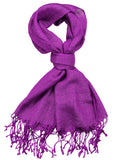 NYFASHION101 Women's Sheer Metallic Braided Tassel Ends Scarf Shawl Wrap