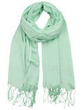 NYFASHION101 Women's Sheer Metallic Braided Tassel Ends Scarf Shawl Wrap