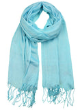 NYFASHION101 Women's Sheer Metallic Braided Tassel Ends Scarf Shawl Wrap