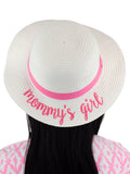 C.C Children's Weaved Crushable Beach Embroidered Quote Flop Brim Sun Hat
