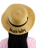 C.C Children's Weaved Crushable Beach Embroidered Quote Flop Brim Sun Hat