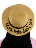 C.C Children's Weaved Crushable Beach Embroidered Quote Flop Brim Sun Hat