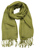 NYFASHION101 Women's Sheer Metallic Braided Tassel Ends Scarf Shawl Wrap