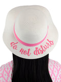 C.C Children's Weaved Crushable Beach Embroidered Quote Flop Brim Sun Hat