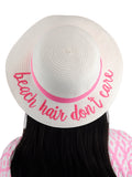 C.C Children's Weaved Crushable Beach Embroidered Quote Flop Brim Sun Hat