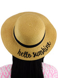 C.C Children's Weaved Crushable Beach Embroidered Quote Flop Brim Sun Hat
