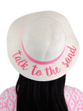 C.C Children's Weaved Crushable Beach Embroidered Quote Flop Brim Sun Hat