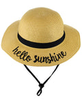 C.C Children's Weaved Crushable Beach Embroidered Quote Flop Brim Sun Hat