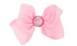 NYFASHION101 Toddlers' Girls' Unicorn Button Grosgrain Ribbon Bow Alligator Clip