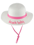 C.C Children's Weaved Crushable Beach Embroidered Quote Flop Brim Sun Hat
