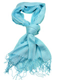 NYFASHION101 Women's Sheer Metallic Braided Tassel Ends Scarf Shawl Wrap