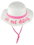 C.C Children's Weaved Crushable Beach Embroidered Quote Flop Brim Sun Hat