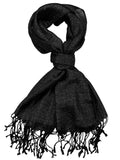 NYFASHION101 Women's Sheer Metallic Braided Tassel Ends Scarf Shawl Wrap