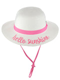 C.C Children's Weaved Crushable Beach Embroidered Quote Flop Brim Sun Hat
