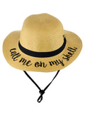 C.C Children's Weaved Crushable Beach Embroidered Quote Flop Brim Sun Hat