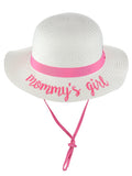 C.C Children's Weaved Crushable Beach Embroidered Quote Flop Brim Sun Hat