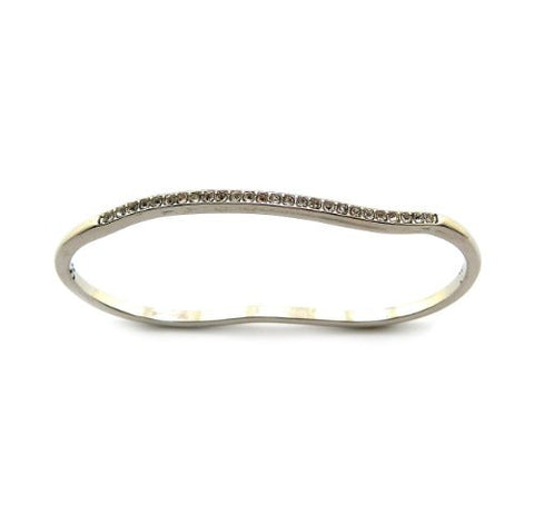 Rhinestone Knuckle Ring Hand Jewelry in Silver-Tone