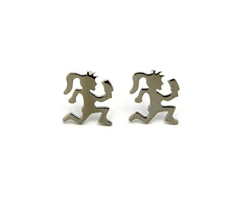 Hatchetgirl Stainless Steel Stud Earrings in Silver-Tone
