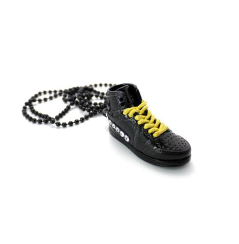 High Cut Sneaker Pendant in Black/Yellow Tone w/ 36" Cuban Chain CP62BKYL