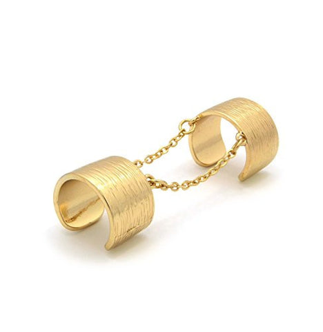 2 Piece Thick Brushed Metal Chain Link Open Bottom Rings