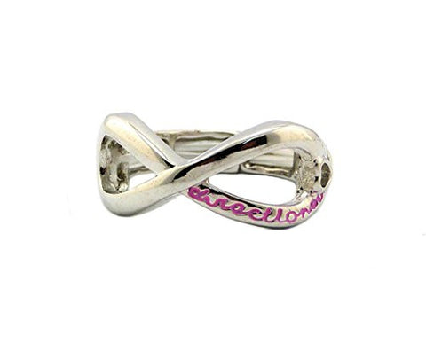 Directioner® Fans Unibody Style Stretch Infinity Ring in Pink/Silver-Tone XR42R.