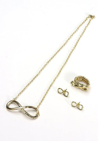 Directioner® Infinity Necklace, Earrings, and Ring Jewelry Set in Gold-Tone
