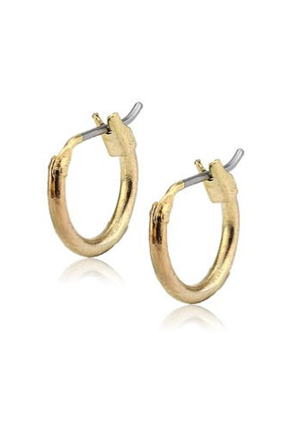 Hypo-Allergenic 0.40" (10mm) Simple Plain Hoop Earrings in Gold-Tone