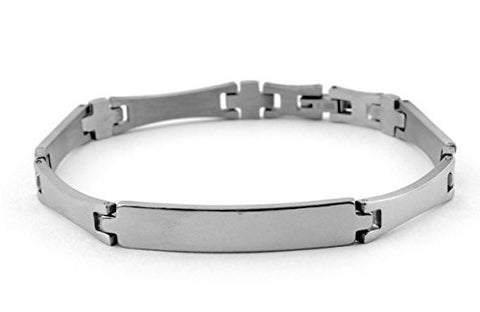 NYfashion101 Men's Fashionable Silver-Tone ID Stainless Steel Bracelet 4024