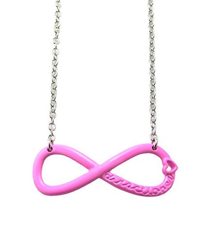 Directioner® Fans Plain Infinity with 18"Link Chain Necklace - Pink/Silver-Tone XC266RPK