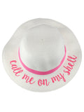 C.C Children's Weaved Crushable Beach Embroidered Quote Flop Brim Sun Hat