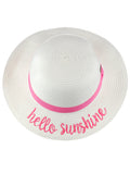 C.C Children's Weaved Crushable Beach Embroidered Quote Flop Brim Sun Hat