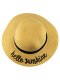 C.C Children's Weaved Crushable Beach Embroidered Quote Flop Brim Sun Hat