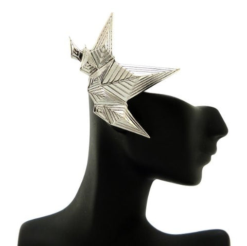 Spike Shield Single Piece Earring in Silver-Tone