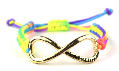 Directioner (TM) Multicolor Braided Gold Tone Infinity Fan Bracelet MB288G
