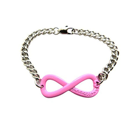Directioner® Fans Pink Infinity Link Chain Bracelet in Silver-Tone XB306R