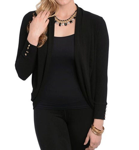 NYfashion101 (TM) Women's Casual Black Cardigan CN150766