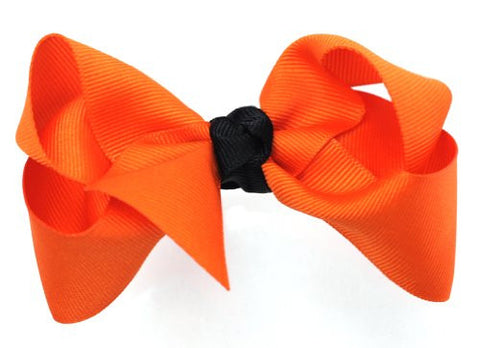 Halloween Style Grosgrain Ribbon Bow Handmade Hair Clip MADE IN USA BC1-1