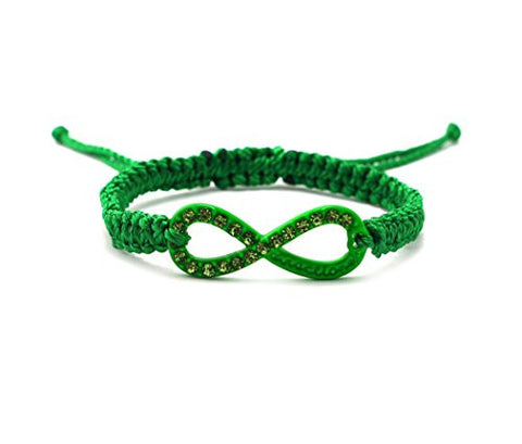 Directioner® Fans Rhinestone Infinity Macrame Bracelet - Green MB290GN